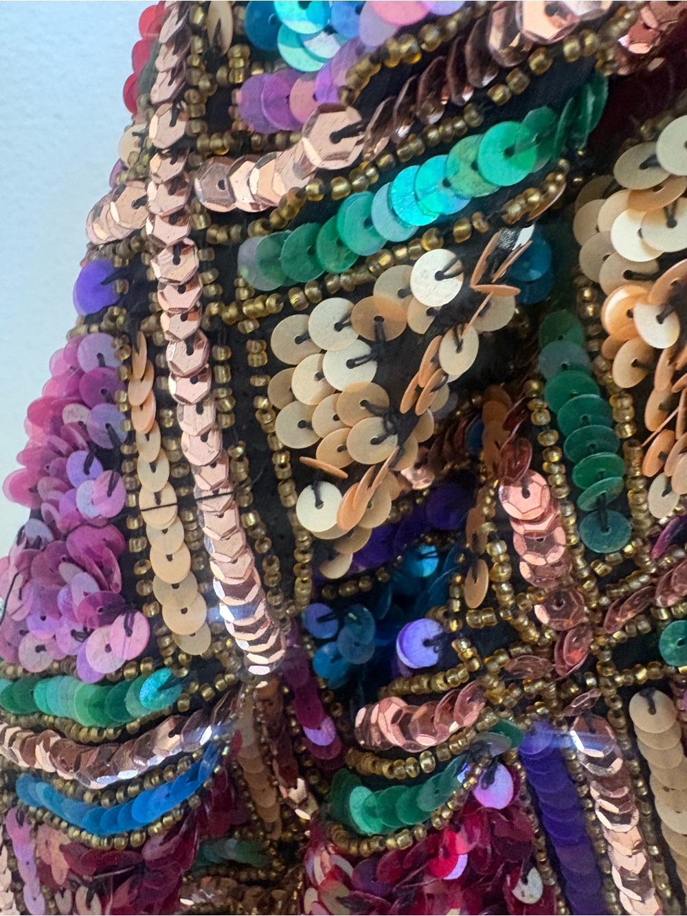 Laurence Kazar Multicolor Sequin Blazer with Gold Accents VINTAGE - Picture 8 of 8